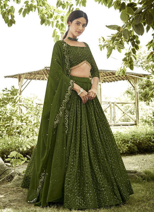 Embroidered Georgette A - Line Lehenga - L2308