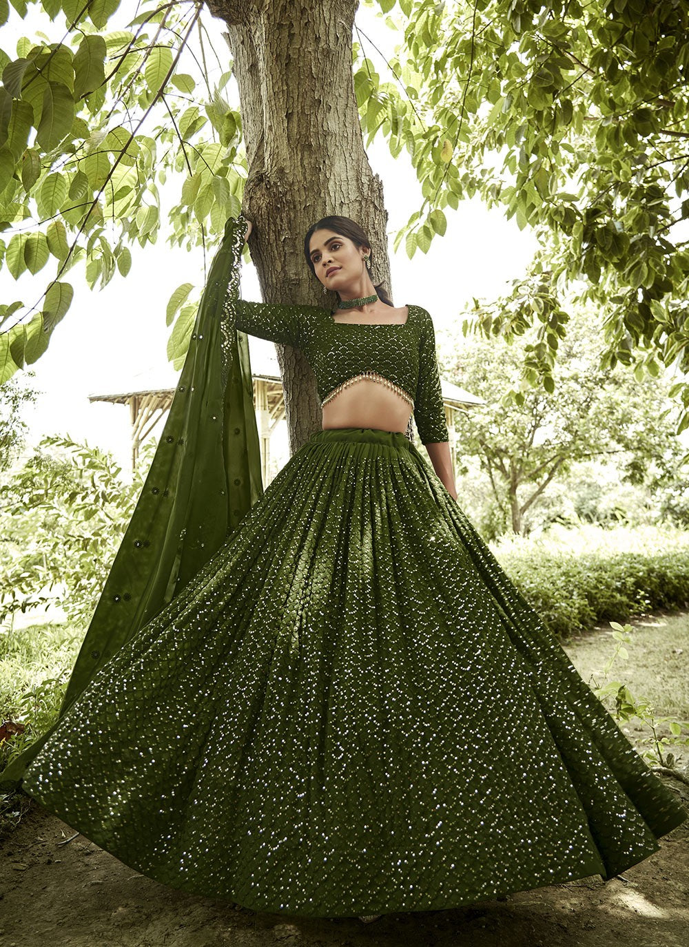 Embroidered Georgette A - Line Lehenga - L2308