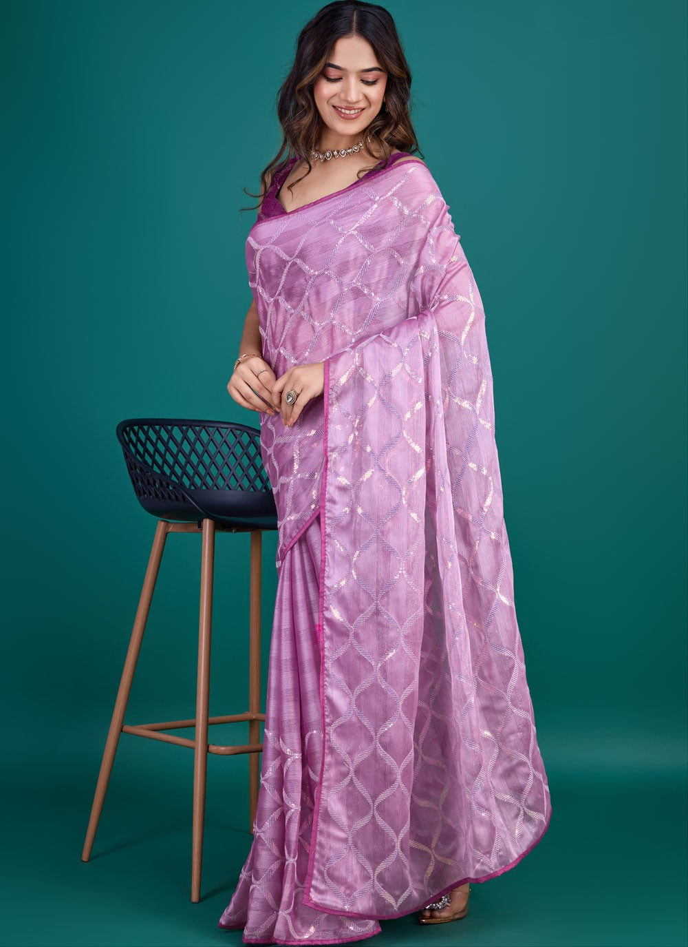 Classic Embroidered Georgette Saree - S8729