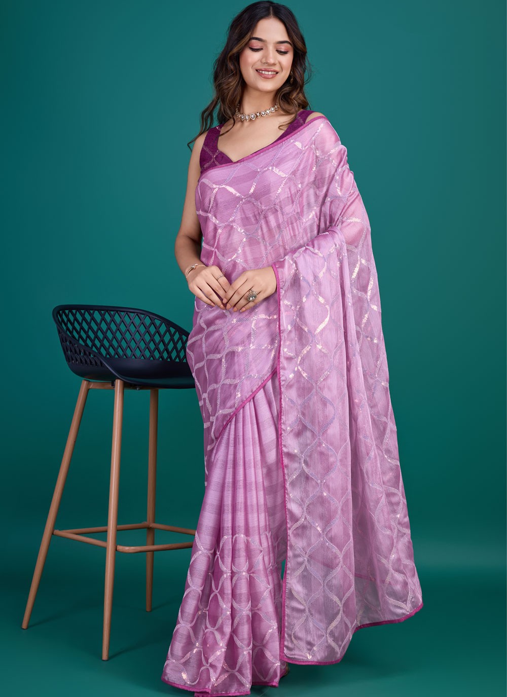 Classic Embroidered Georgette Saree - S8729