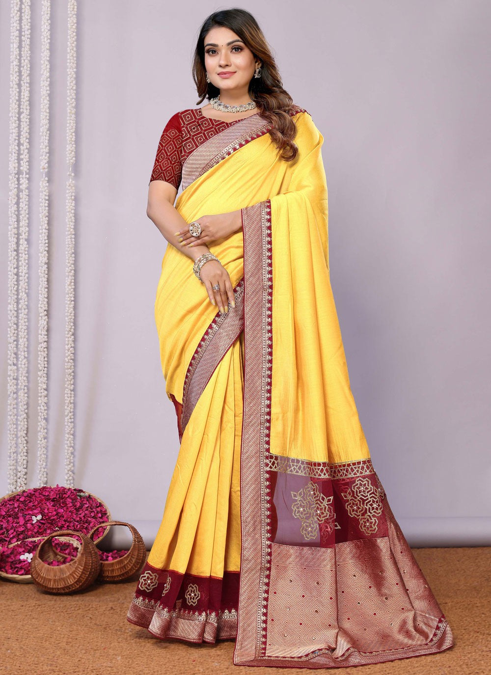 Classic Embroidered Tussar Silk Pink Saree - S10707