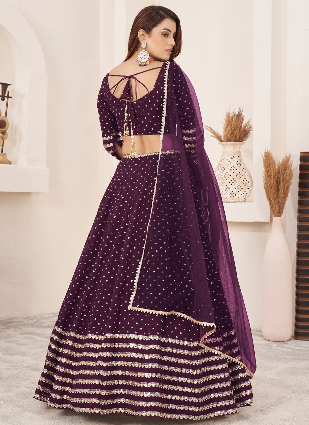 Embroidered Georgette A - Line Lehenga - L2357