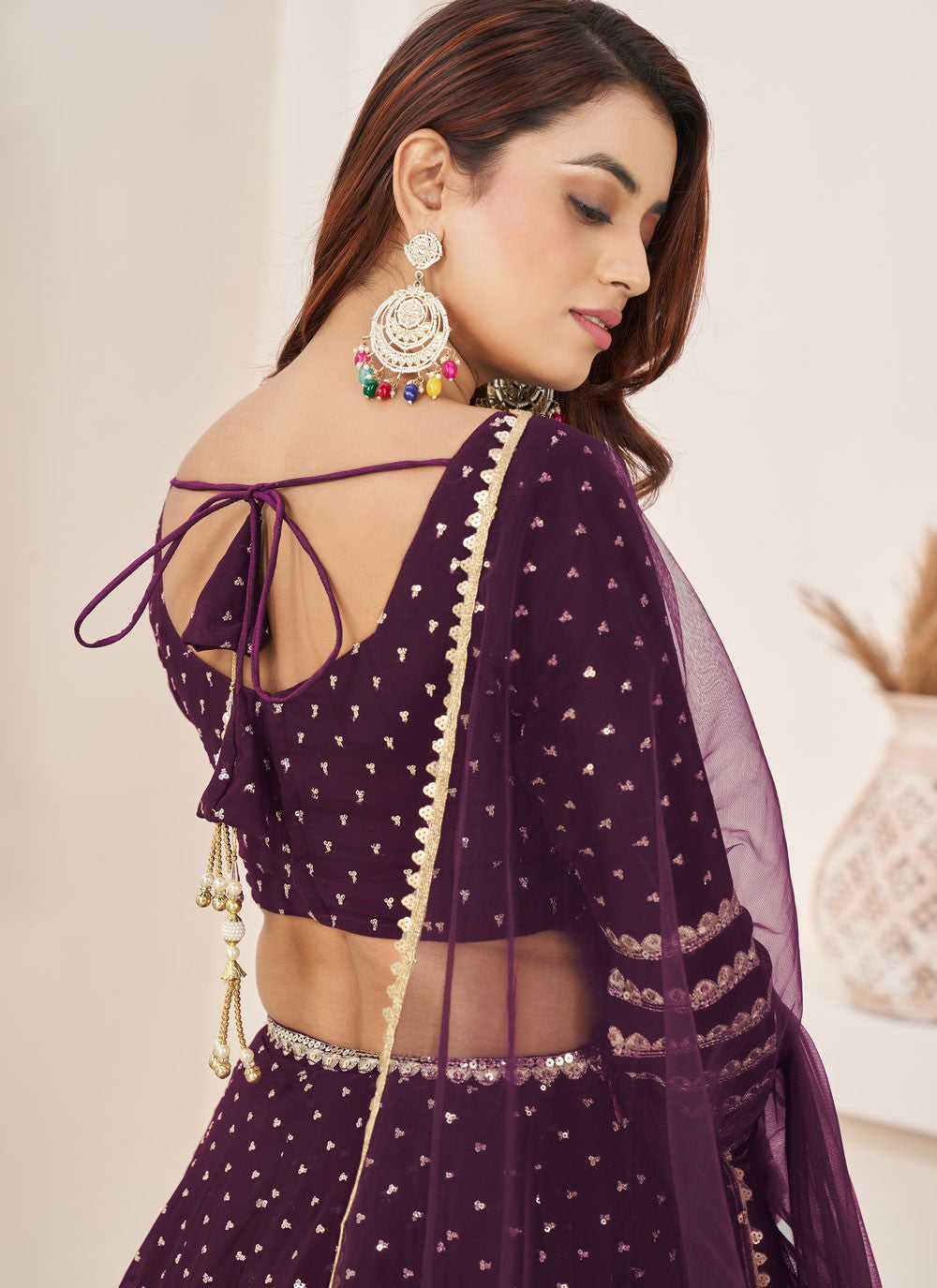 Embroidered Georgette A - Line Lehenga - L2357