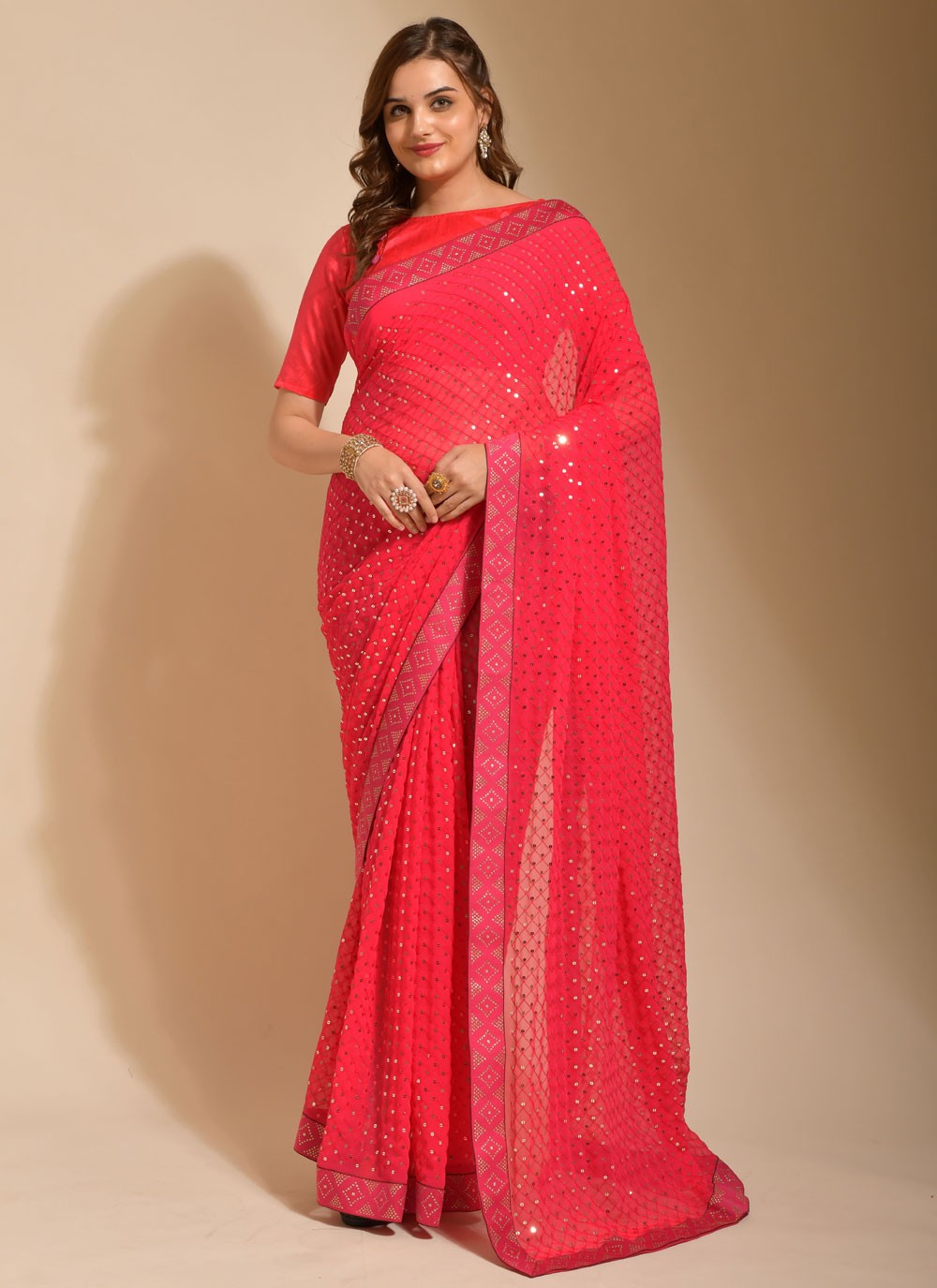 Classic Embroidered Georgette Saree - S2115