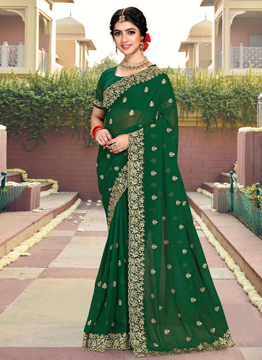 Saree Embroidered Georgette Saree - S2546