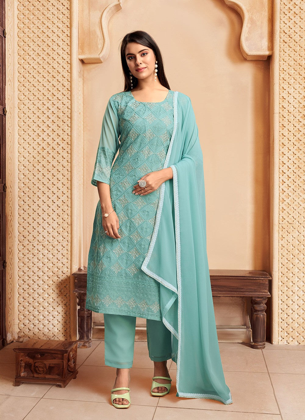 Georgette Palazzo Suit - T3195