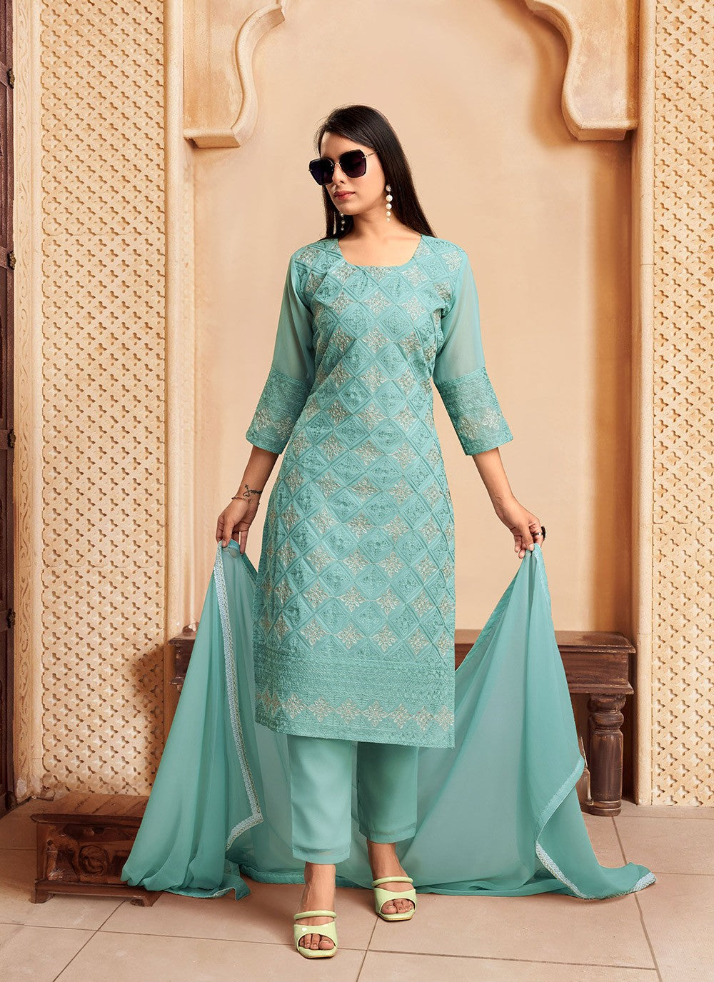 Georgette Palazzo Suit - T3195