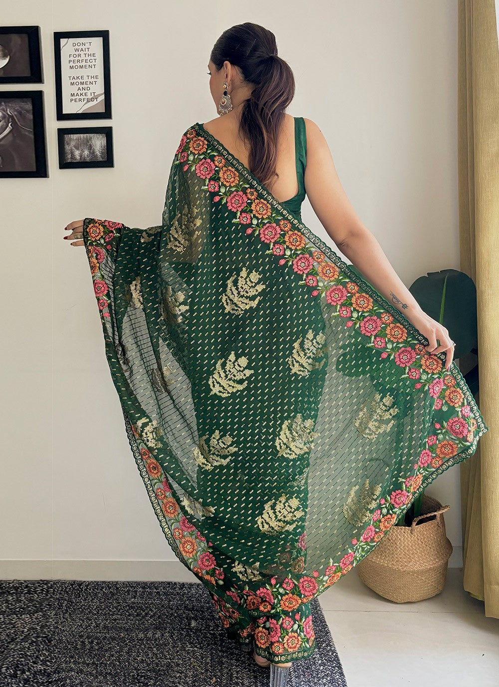 Traditional Embroidered Georgette Saree - S8343