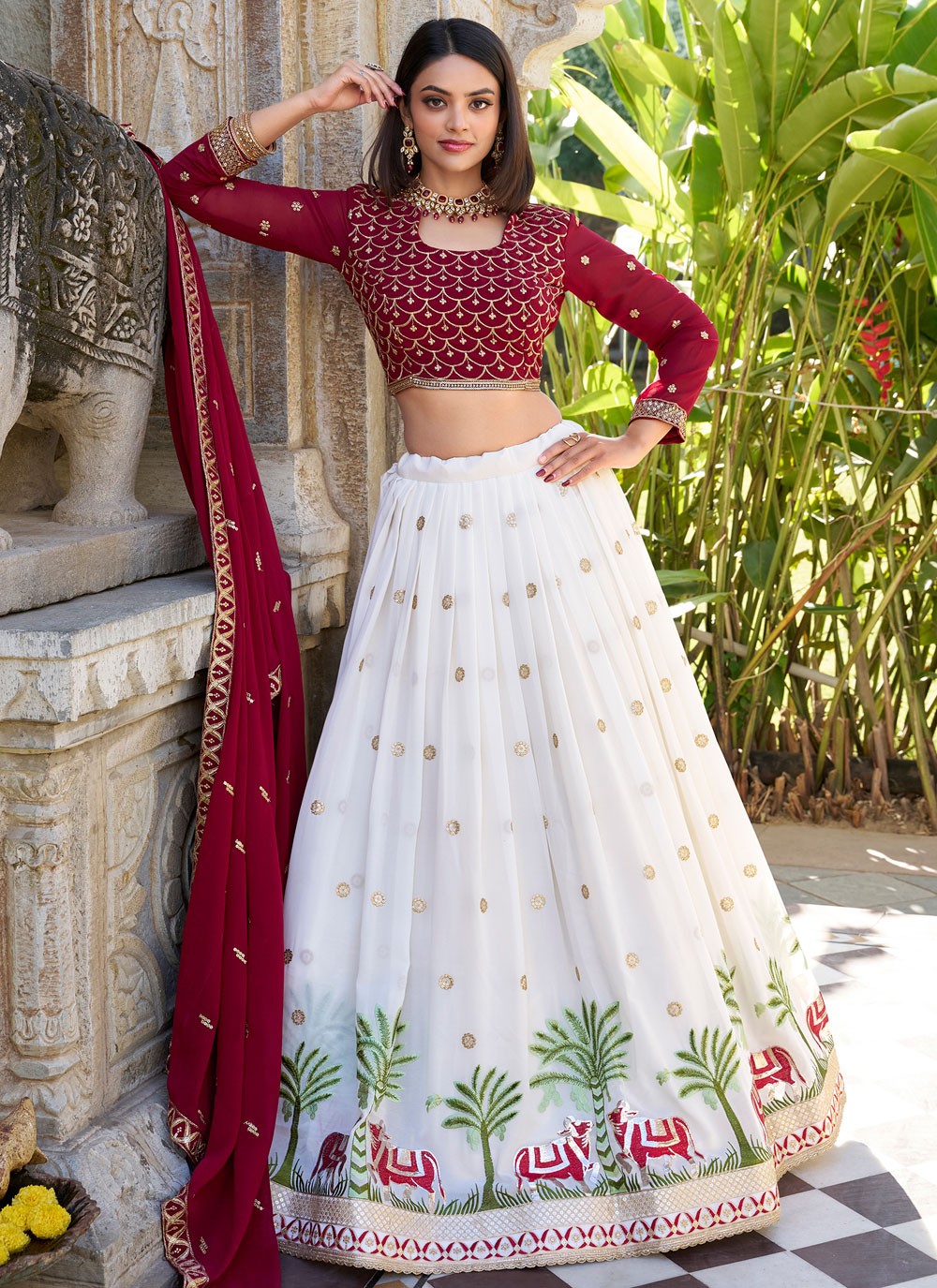 Embroidered Georgette Lehenga - L3097