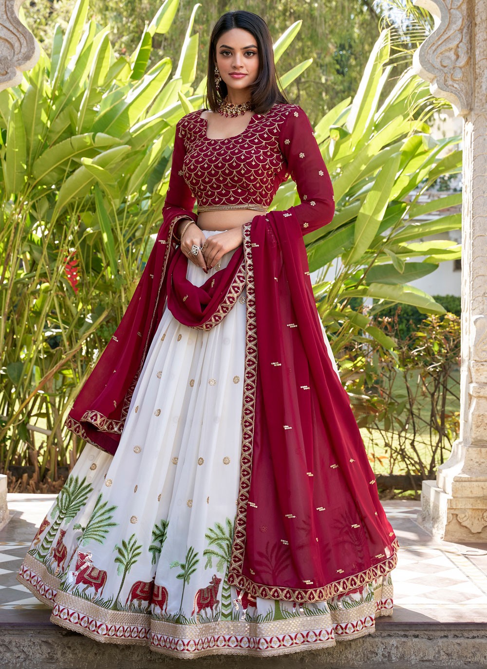 Embroidered Georgette Lehenga - L3097