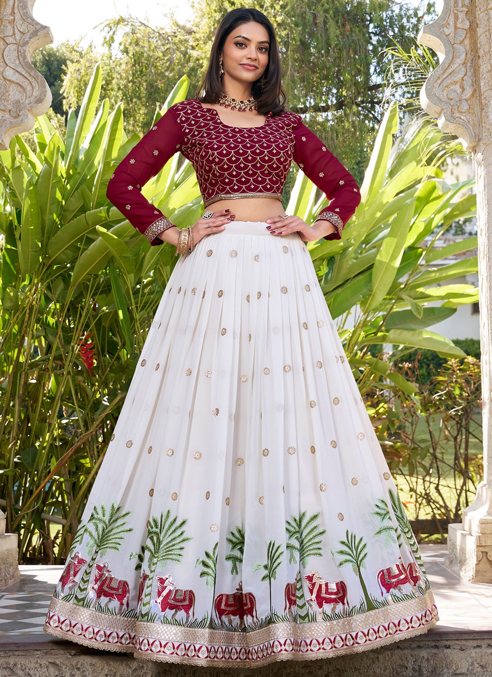 Embroidered Georgette Lehenga - L3097