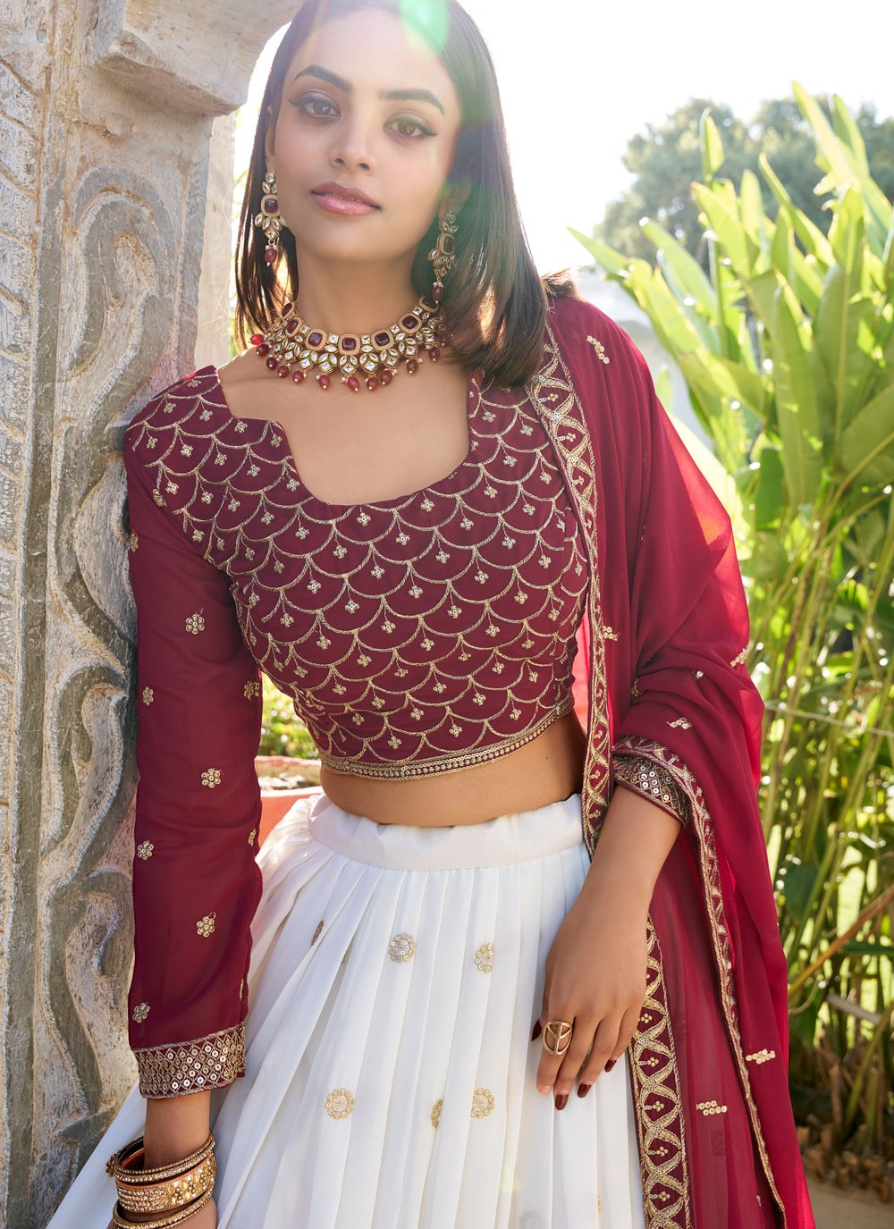 Embroidered Georgette Lehenga - L3097