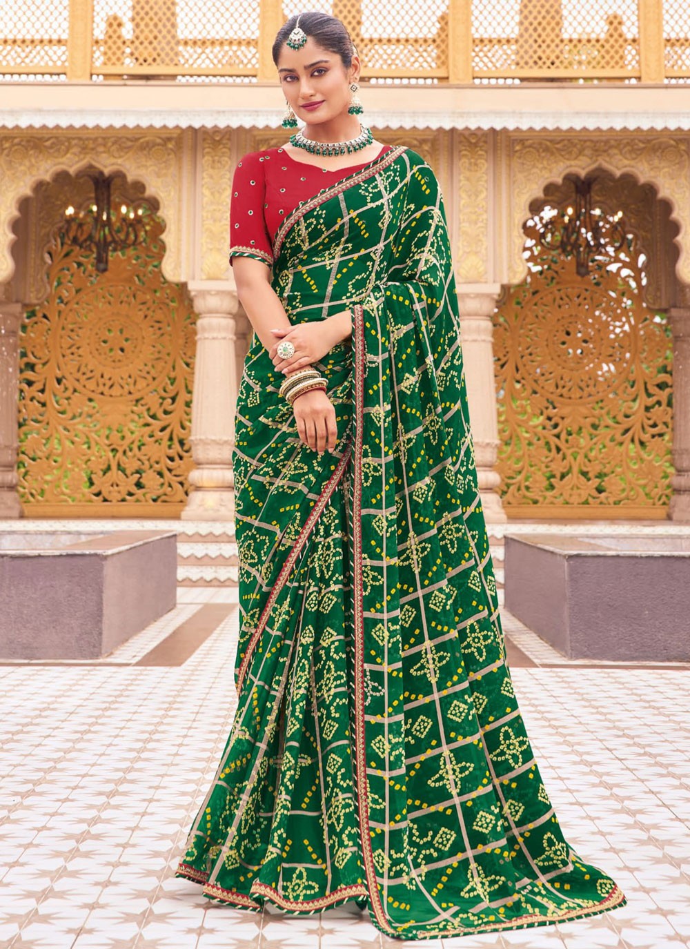 Classic Lace Georgette Saree - S9459