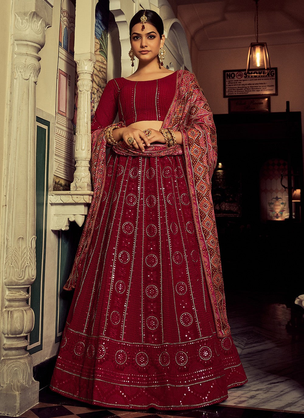 Sequins Georgette A - Line Lehenga - L0874