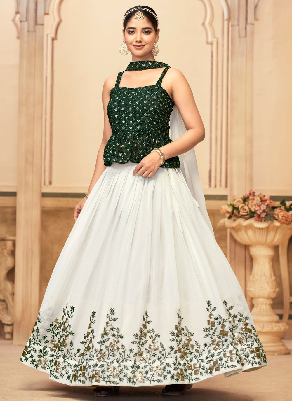 Embroidered Georgette A - Line Lehenga - L2010