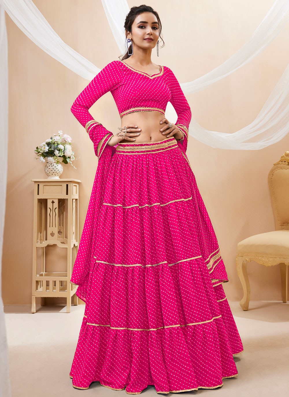 Lace Georgette A - Line Lehenga - L1880