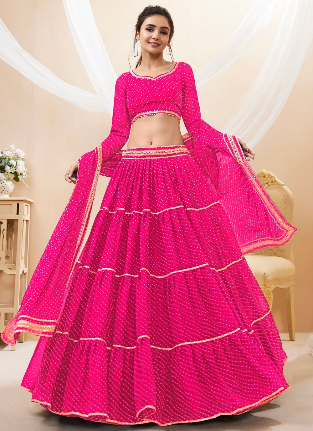 Lace Georgette A - Line Lehenga - L1880