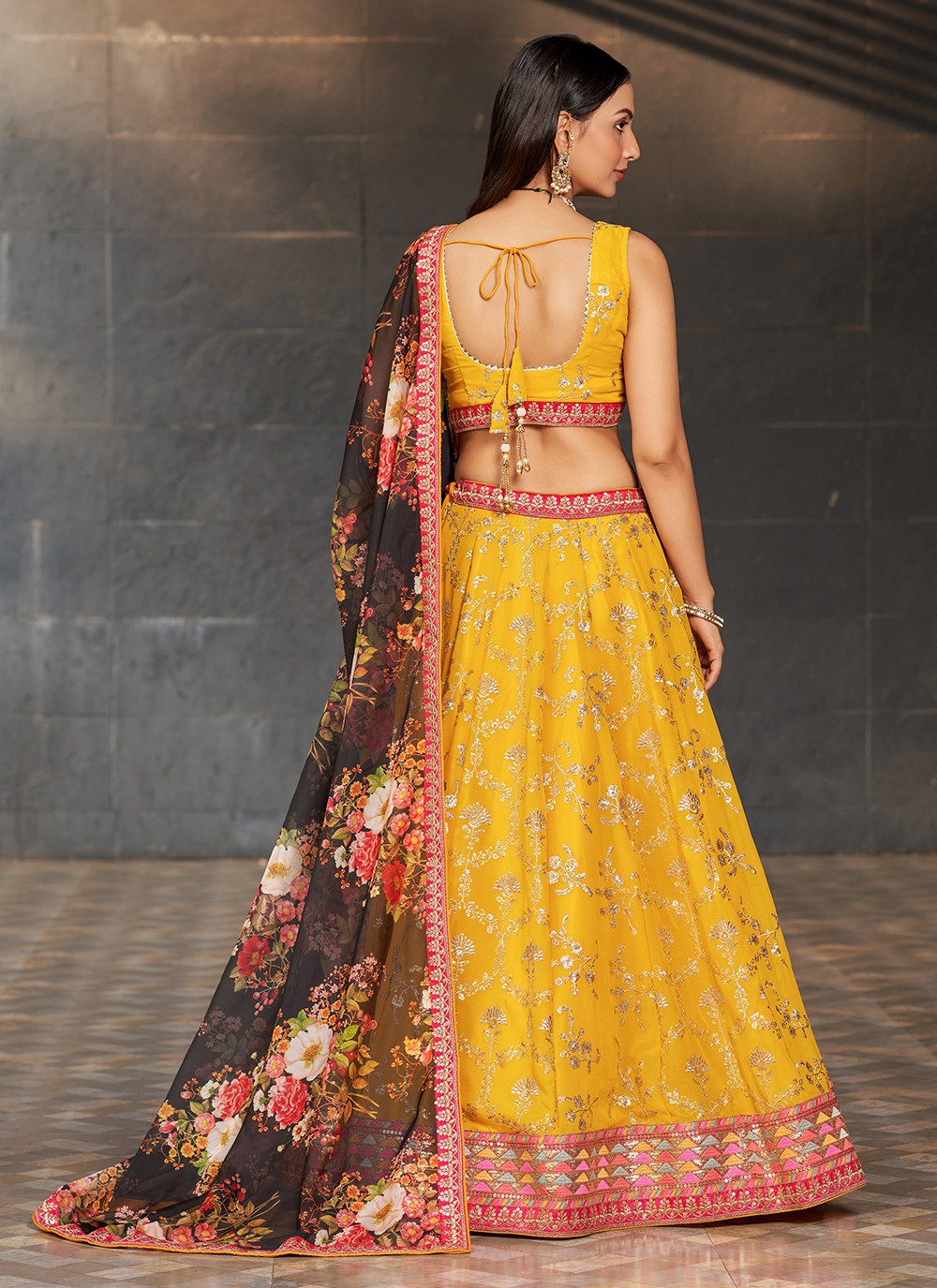 Embroidered Georgette A - Line Lehenga - L1528