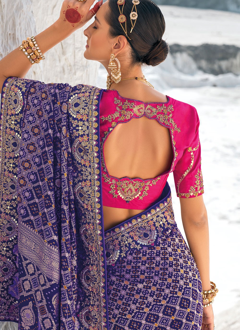 Classic Embroidered Georgette Saree - S9586