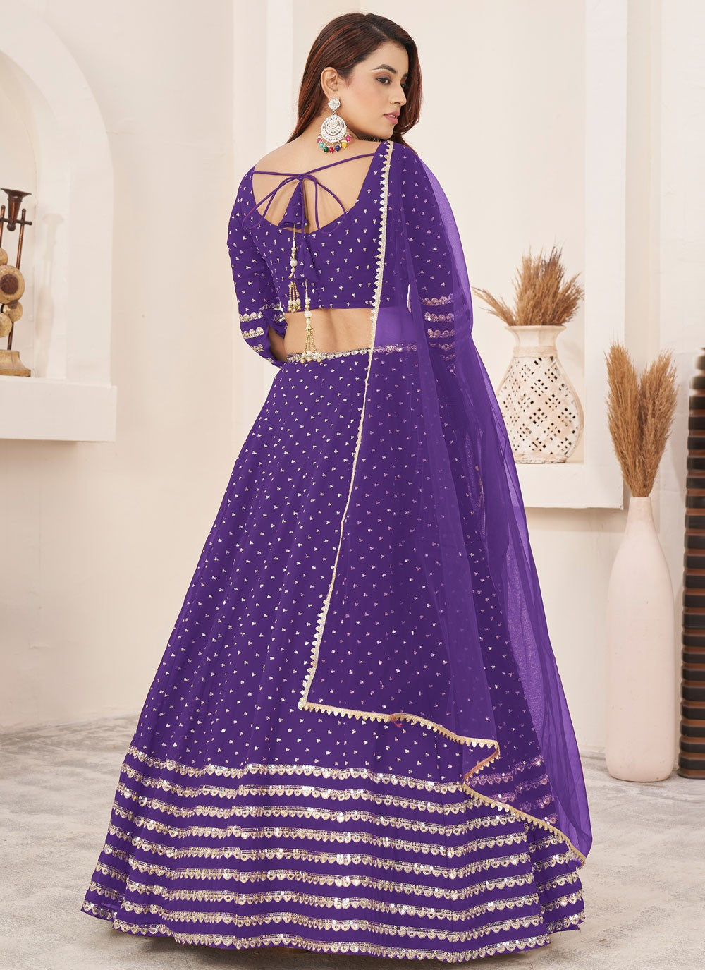 Embroidered Georgette A - Line Lehenga - L2357