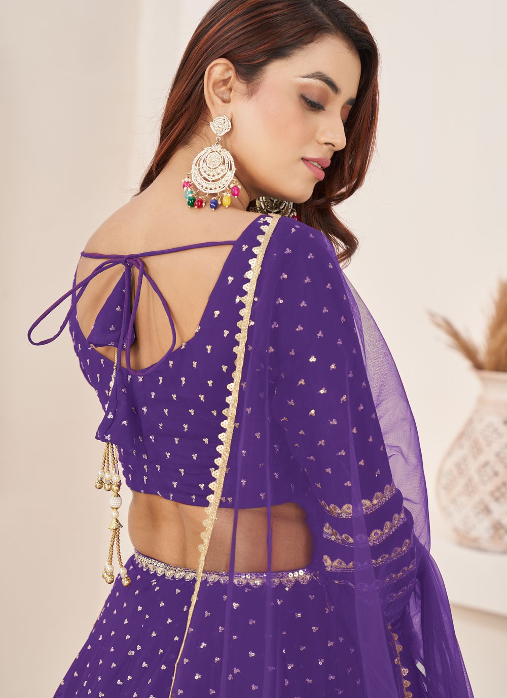 Embroidered Georgette A - Line Lehenga - L2357