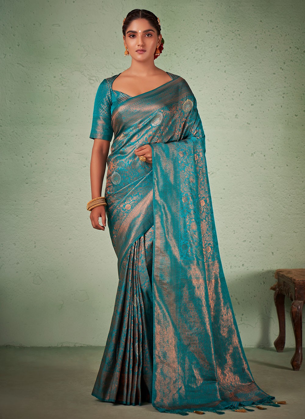 Saree Weaving Zari Georgette Saree - S2284