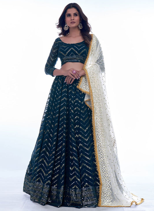 Sequins Georgette A - Line Lehenga - L0684