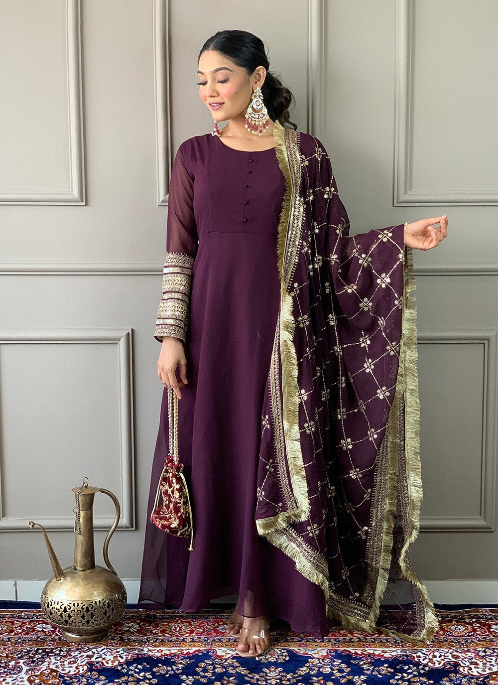 Embroidered Georgette Salwar Suit - T4337