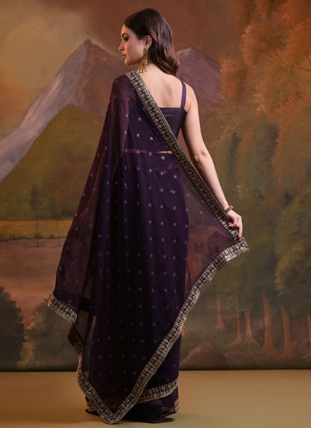 Classic Lace Georgette Saree - S7067