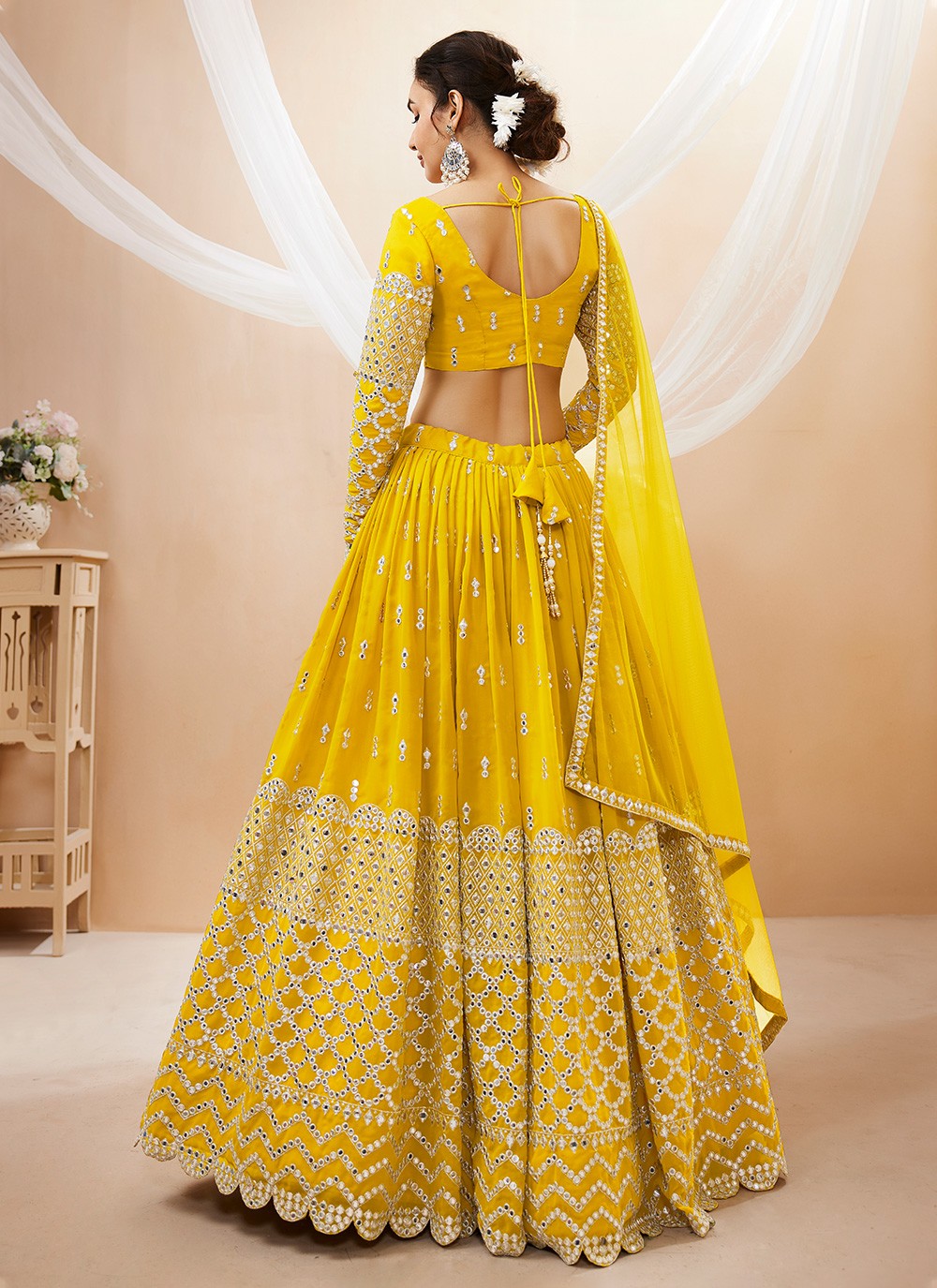 Embroidered Georgette A - Line Lehenga - L1031