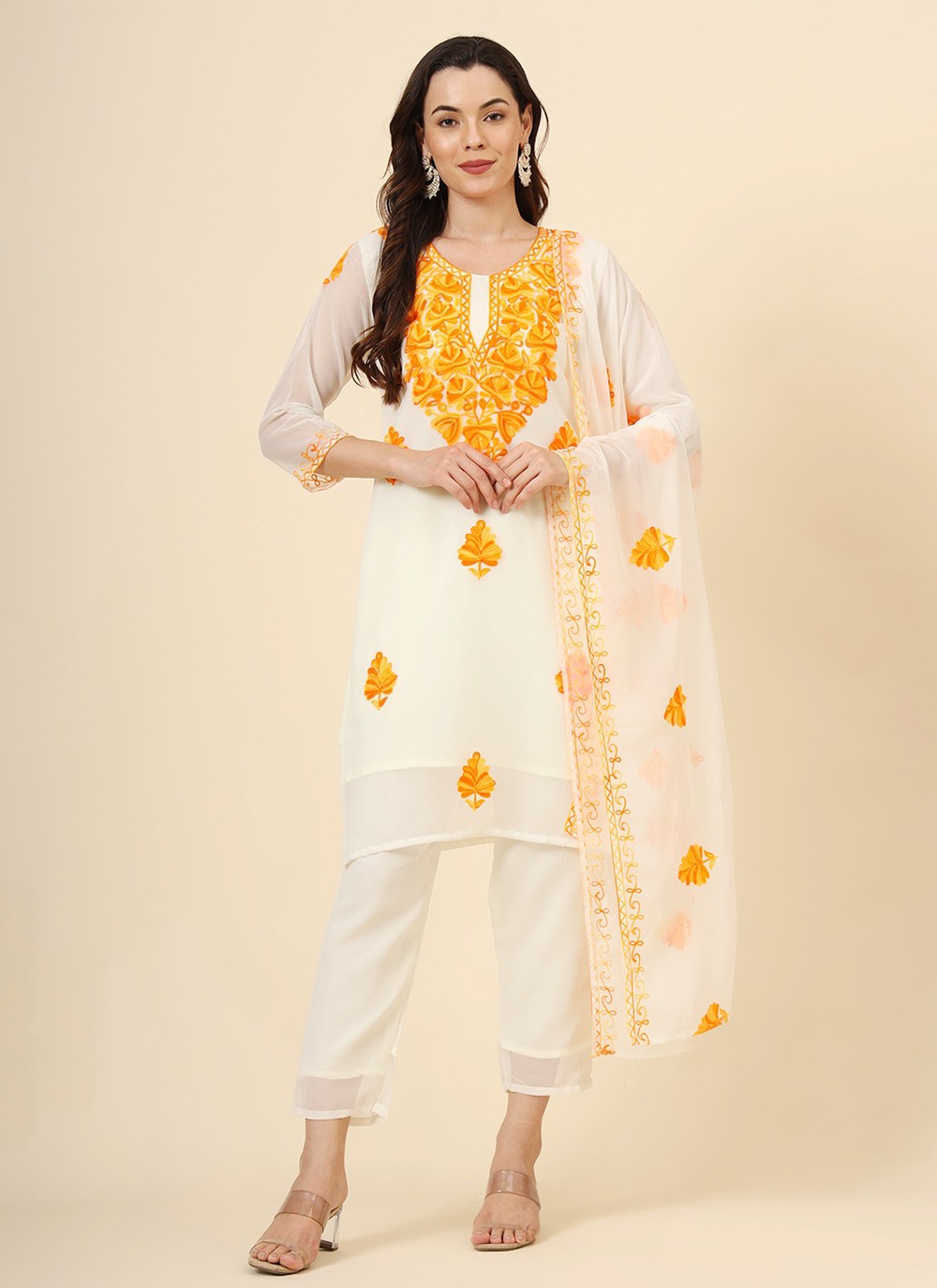 Georgette Pant Style Suit - T3453