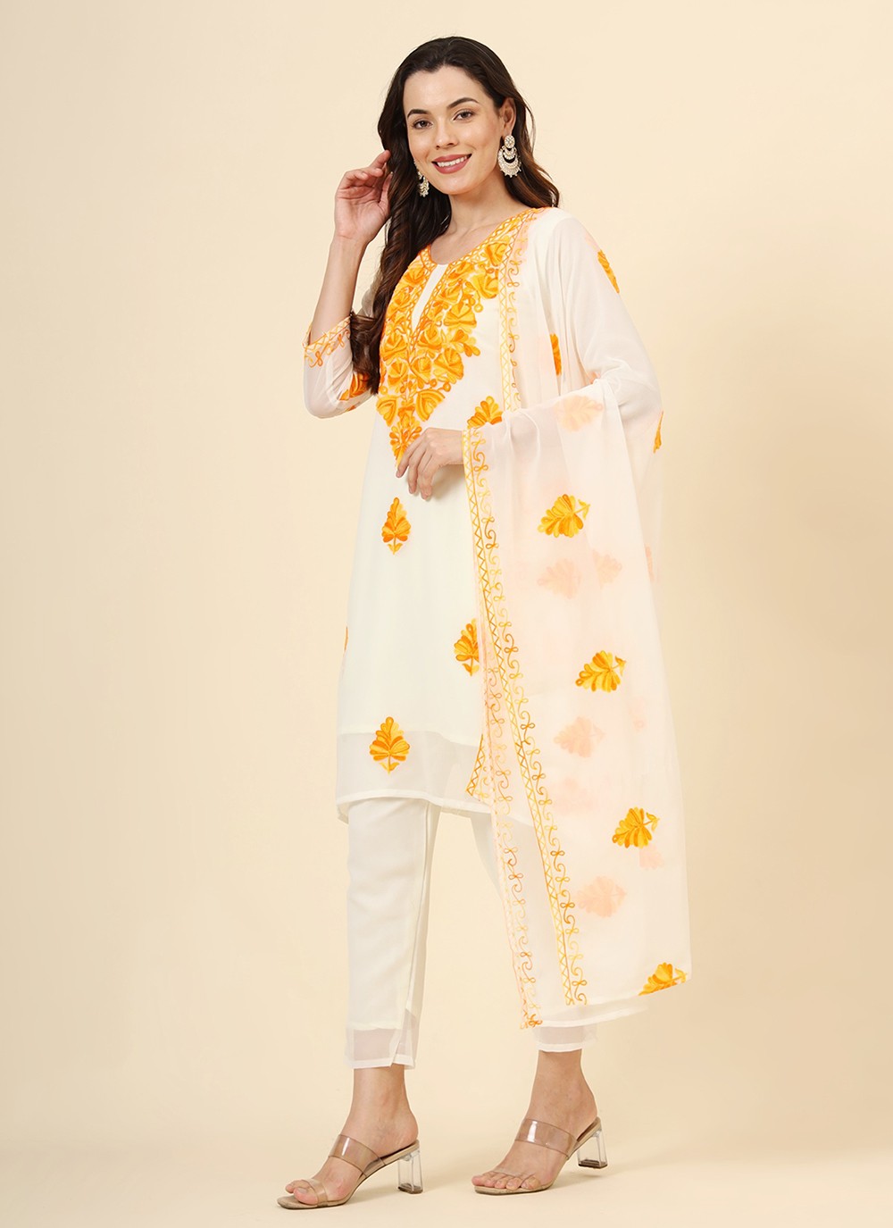 Georgette Pant Style Suit - T3453