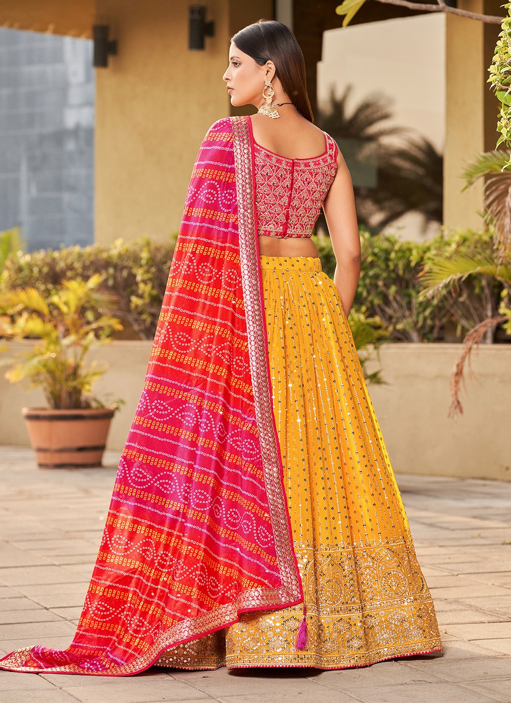 Embroidered Georgette A - Line Lehenga - L1528