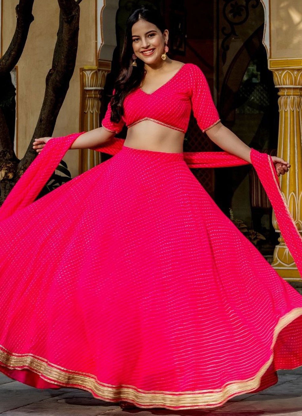 Lace Georgette A - Line Lehenga - L2338