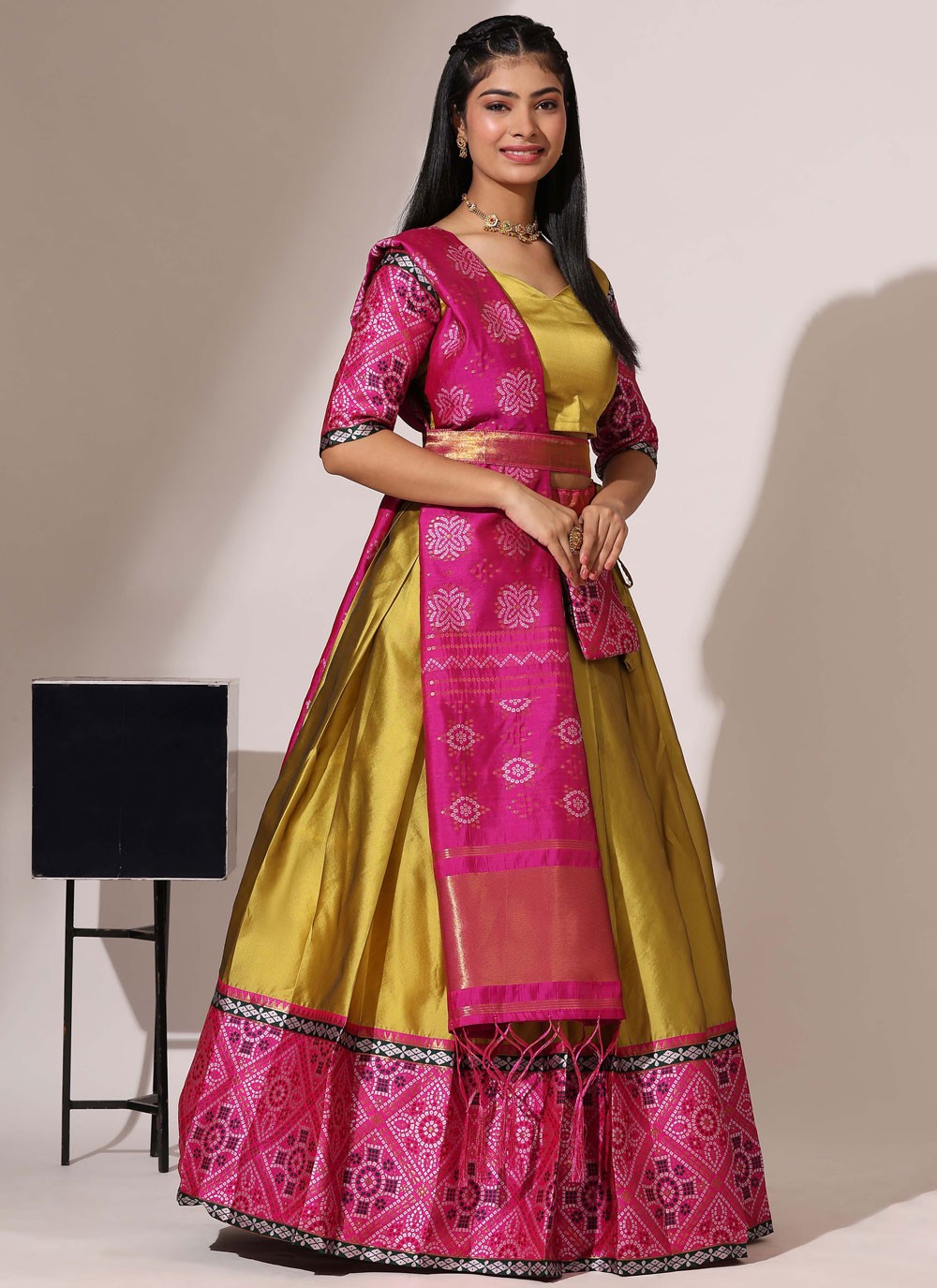 Weaving Zari Silk A - Line Lehenga - L2554