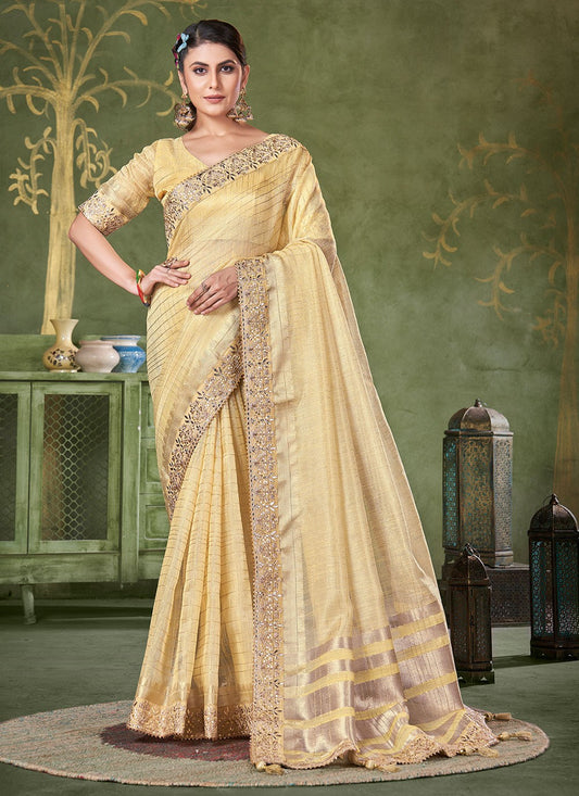 Classic Strips Banarasi Silk Saree - S6738