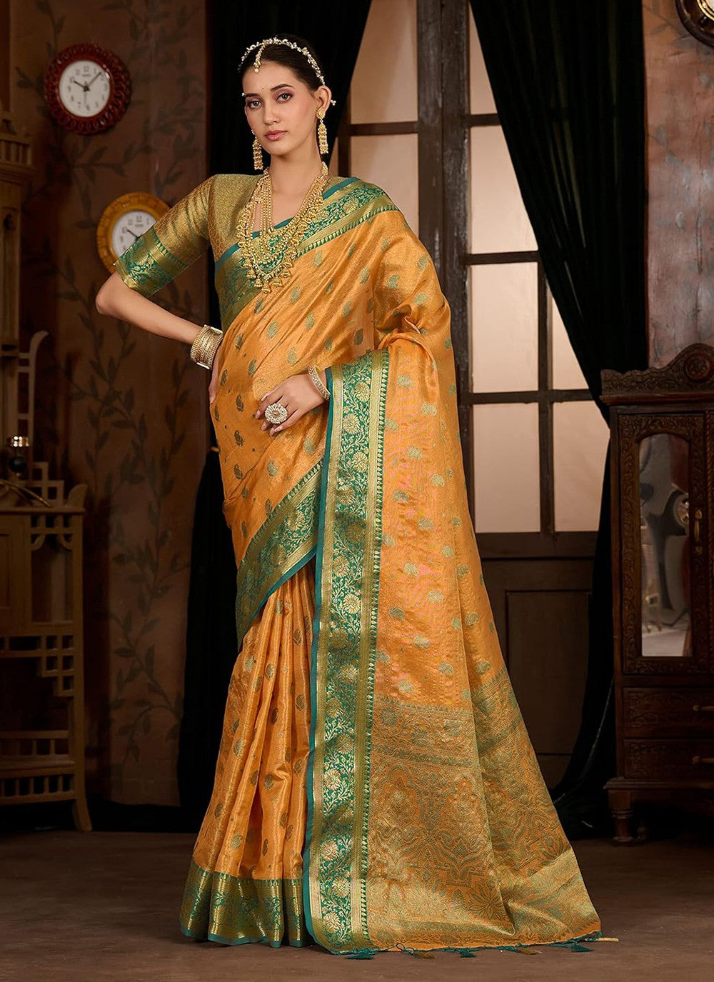 Classic Weaving Zari Kanjivaram Silk Saree - S5322