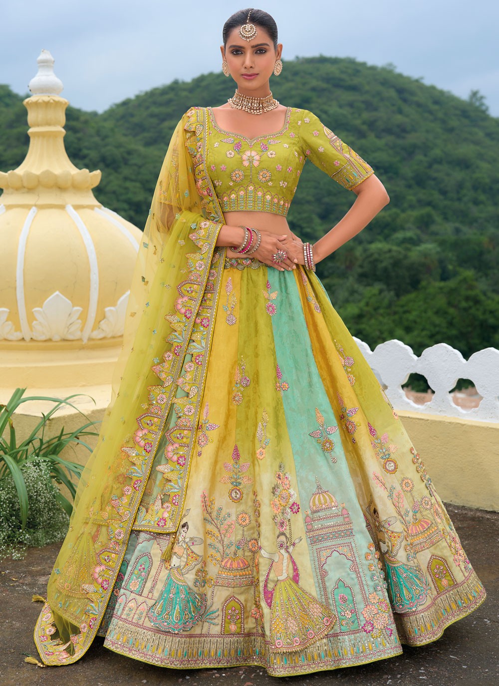 Embroidered Silk Lehenga - L3142