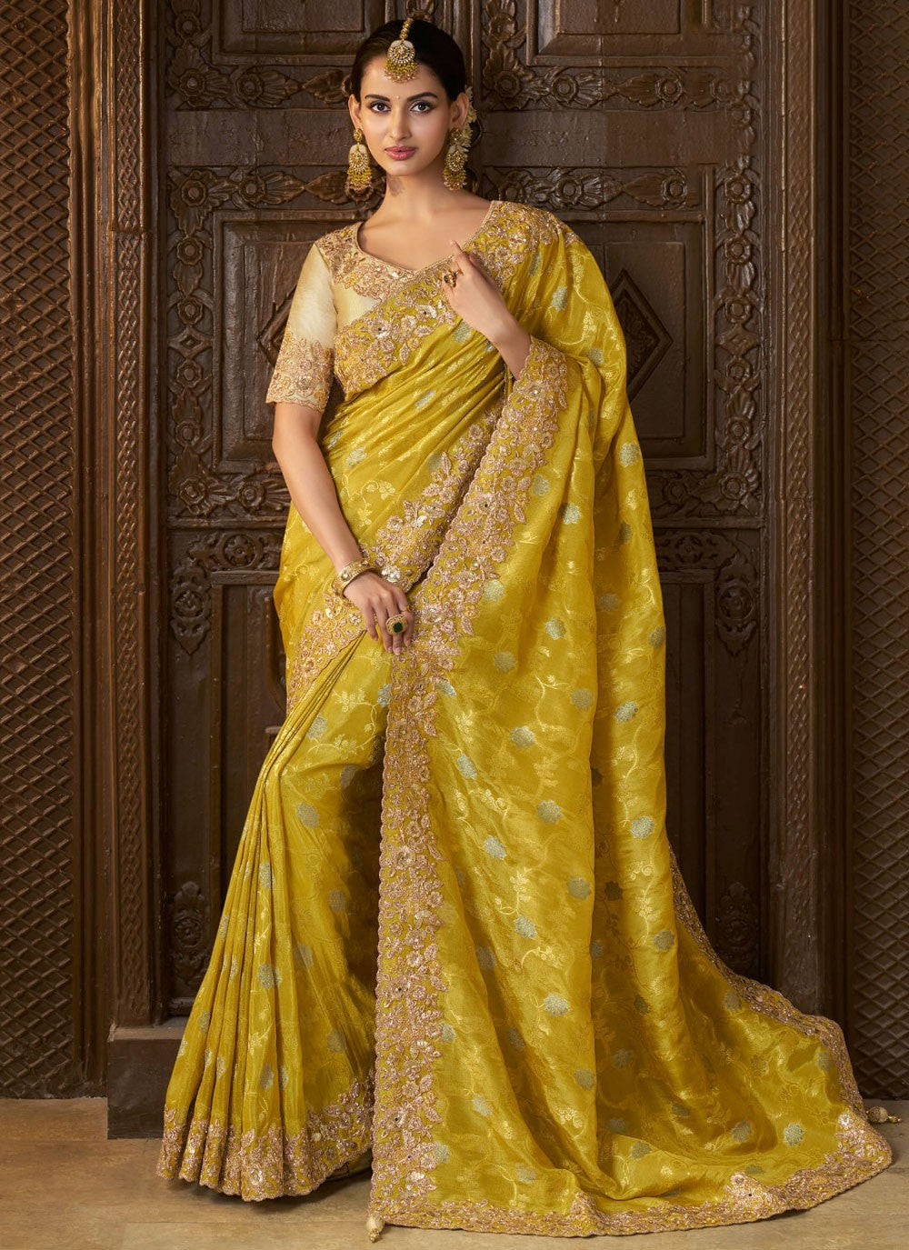 Classic Embroidered Tissue, Viscose Saree - S10635