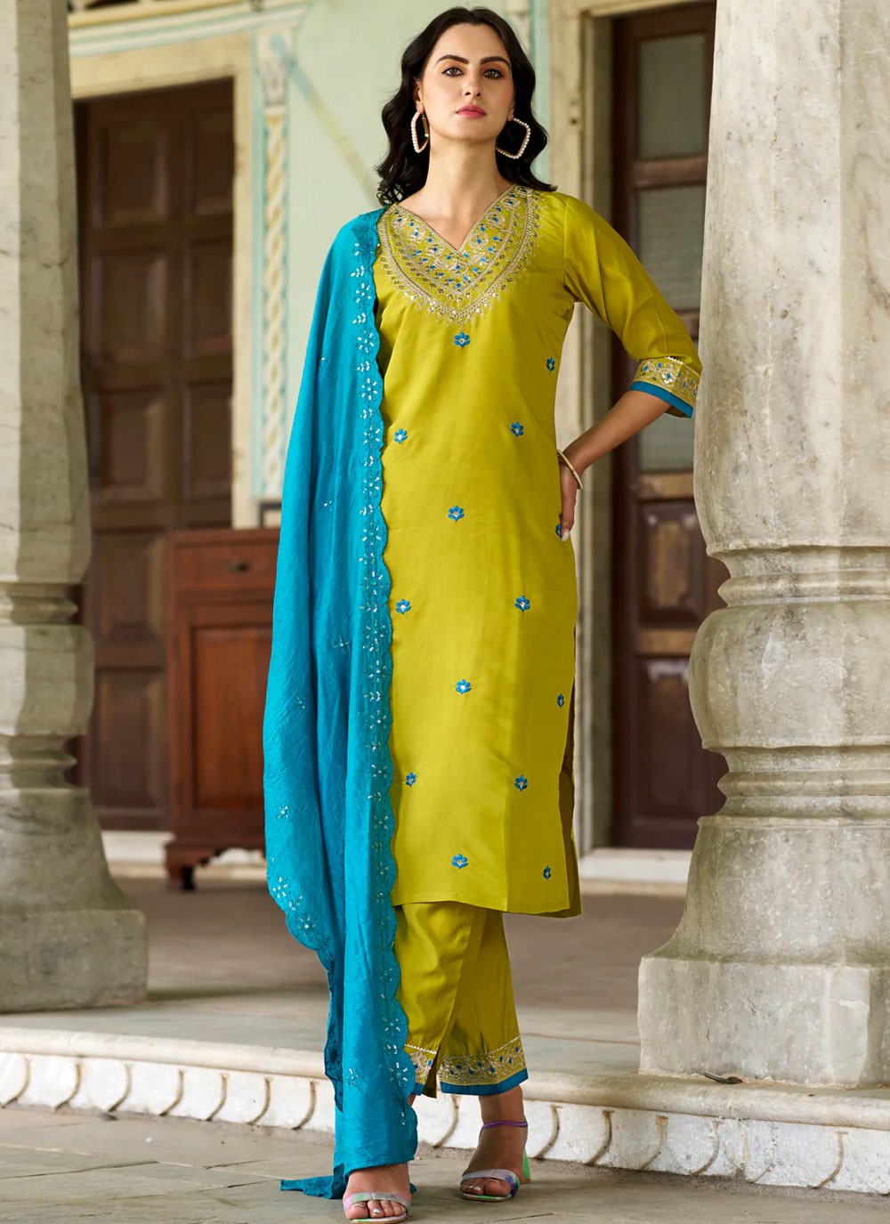 Silk Blend Salwar Suit - T3670