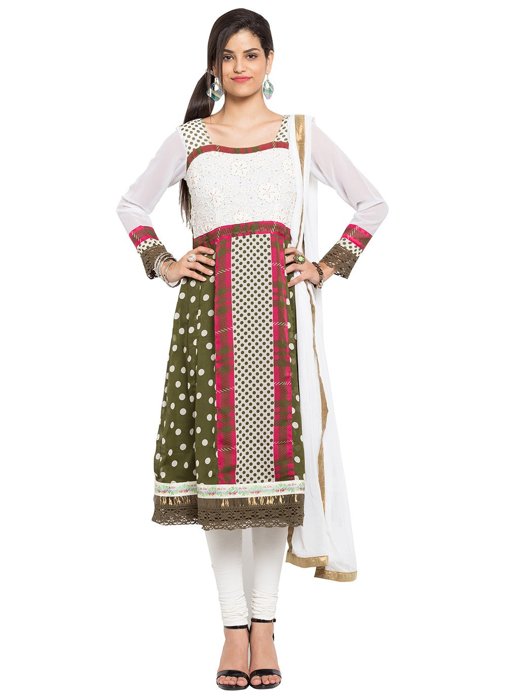 Faux Georgette Anarkali - T275