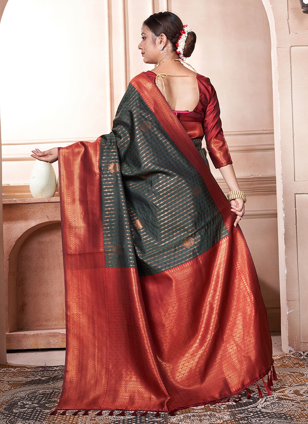 Classic Woven Kanjivaram Silk Saree - S6444