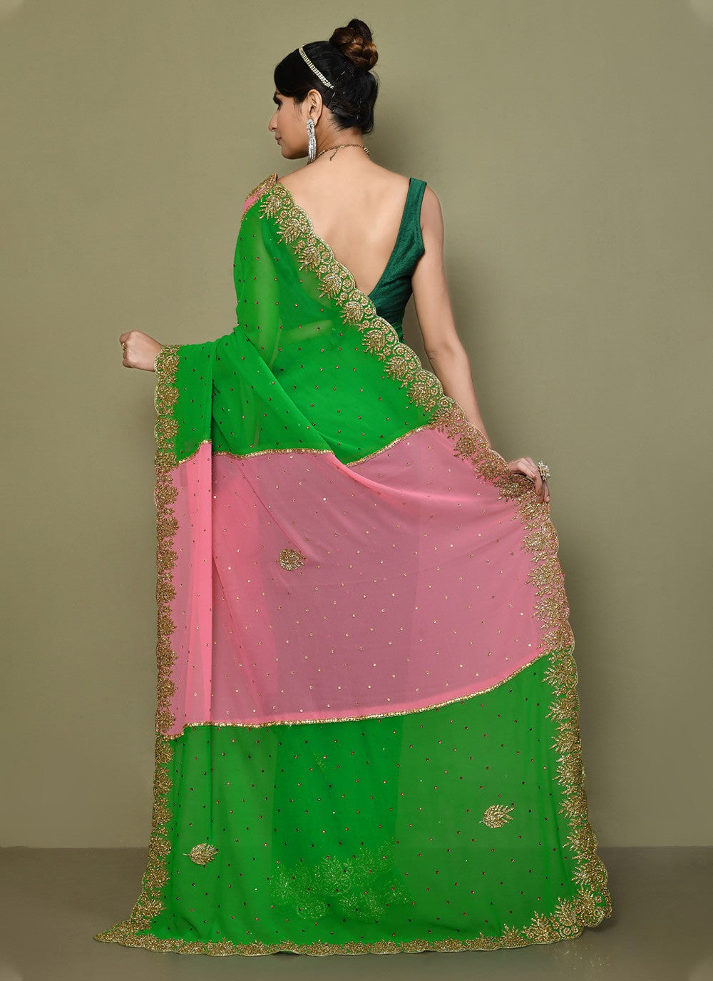 Classic Embroidered Georgette Saree - S3574