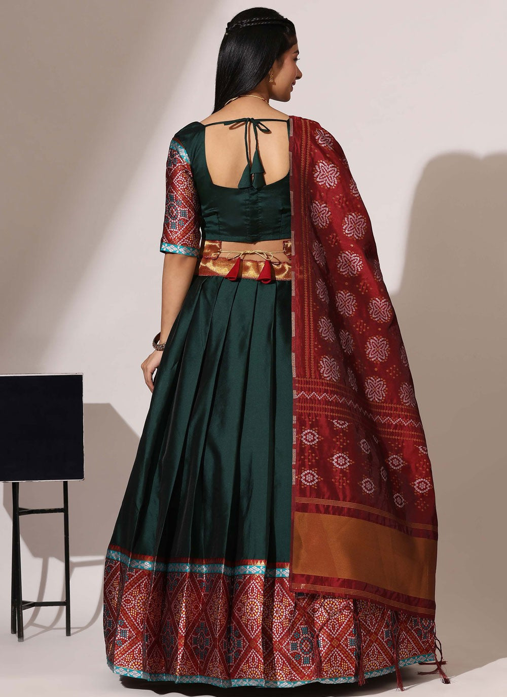 Weaving Zari Silk A - Line Lehenga - L2554