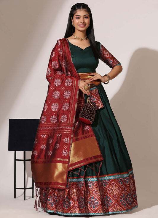 Weaving Zari Silk A - Line Lehenga - L2554