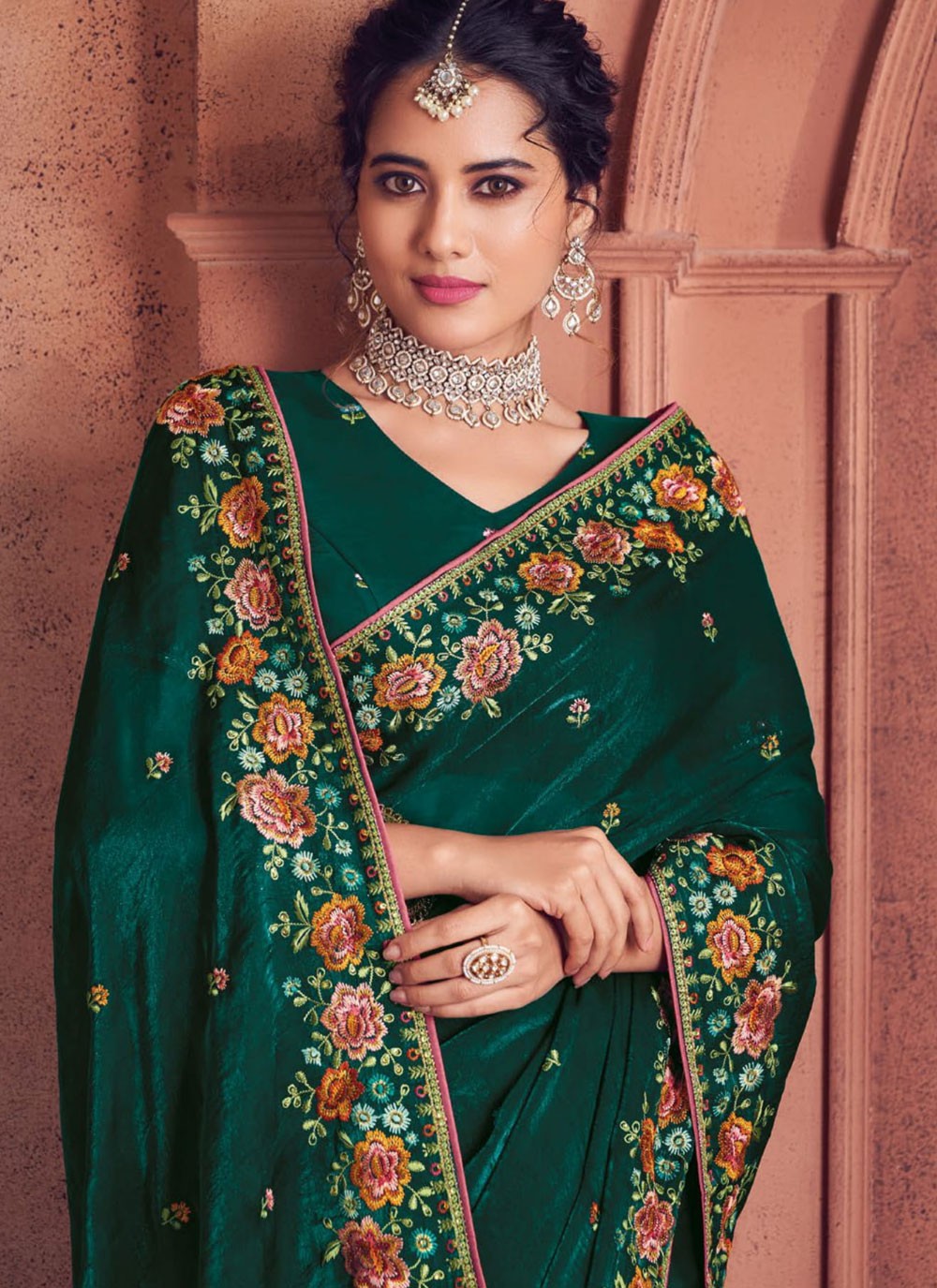 Embroidered, Zari Art Silk Saree - S12177