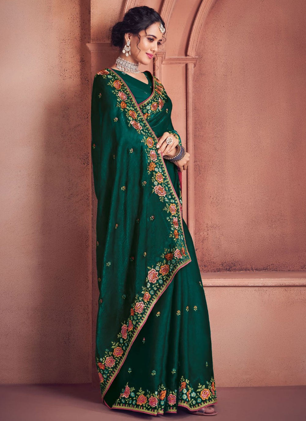 Embroidered, Zari Art Silk Saree - S12177