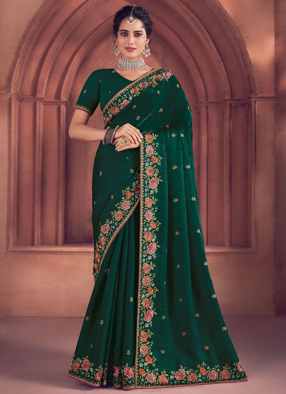 Embroidered, Zari Art Silk Saree - S12177