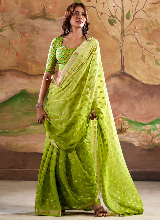 Classic Border Work Georgette Saree - S8256