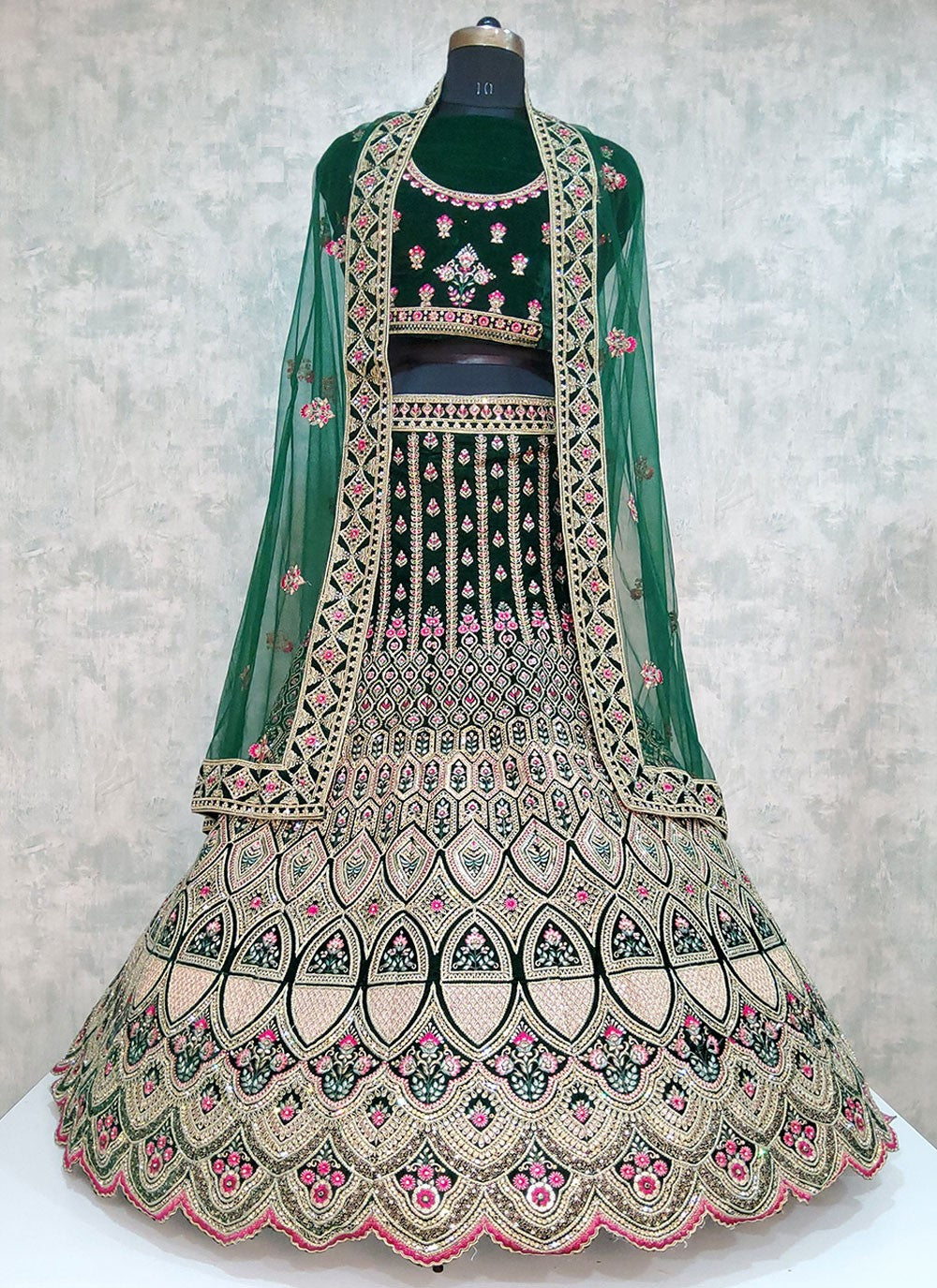 Embroidered Velvet A - Line Lehenga - L2026